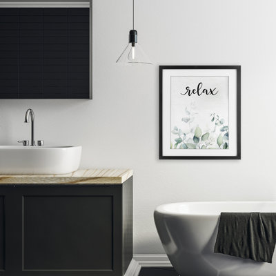«Relax Leafy Herbs», reproduction sous verre encadrée, design par lettré et doublé