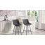 Upholstered Counter Stool with Metal Frame