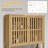 Bamboo Over The Toilet Storage Cabinet, Over Toilet Bathroom Organizer With Slatted Doors, Adjustable Shelf And Open Shelf