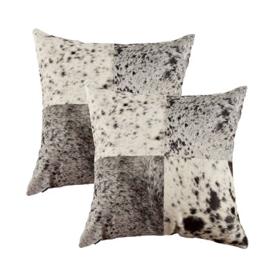 Natural Torino Quattro Cowhide Pillow | 2-Pack | Orange | 18"x18"