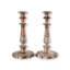Bougeoirs antiques avec lustres en cristal Sheffield