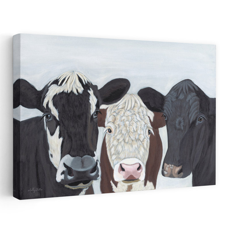 Portrait de vache contemporain, H 24 po x l 36 po