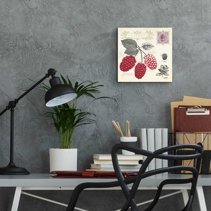 " Raspberry Notes " by Studio Mousseau, 12" H x 12" W x 0.13" D