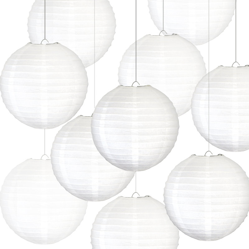 Ensemble de 10 lanternes en papier blanc pour la maison, les fêtes et les décorations de mariage, H 10 po x l 10 po x P 2 po