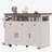 K&K 46.5'' Farmhouse Kitchen Island with Drape of Beads, Power Outlet, Rolling Kitchen Cart on Wheels with Drop Leaf, 3 Doors , 3 Drawers and Internal Iron Shelf, for Kitchen, Dining Room, White-289674586