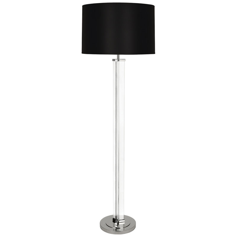 Fineas 65.75'' Traditional Floor Lamp, Black Painted Opaque, Polished Nickel