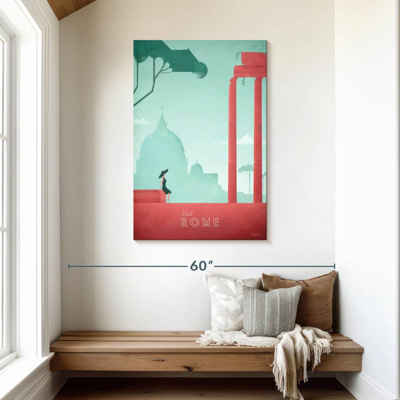 Affiche de voyage rétro Aime Rome, H 45 po x l 30 po