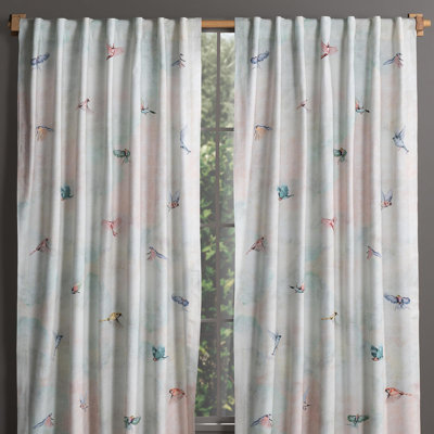 Maison d'Hermine Flying Birds 100% Cotton Set of 2 Curtain - 50" x 96"