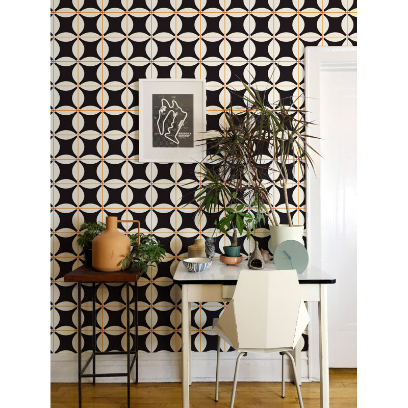 Traveler Tile Wallpaper, Onyx, Non-Pasted