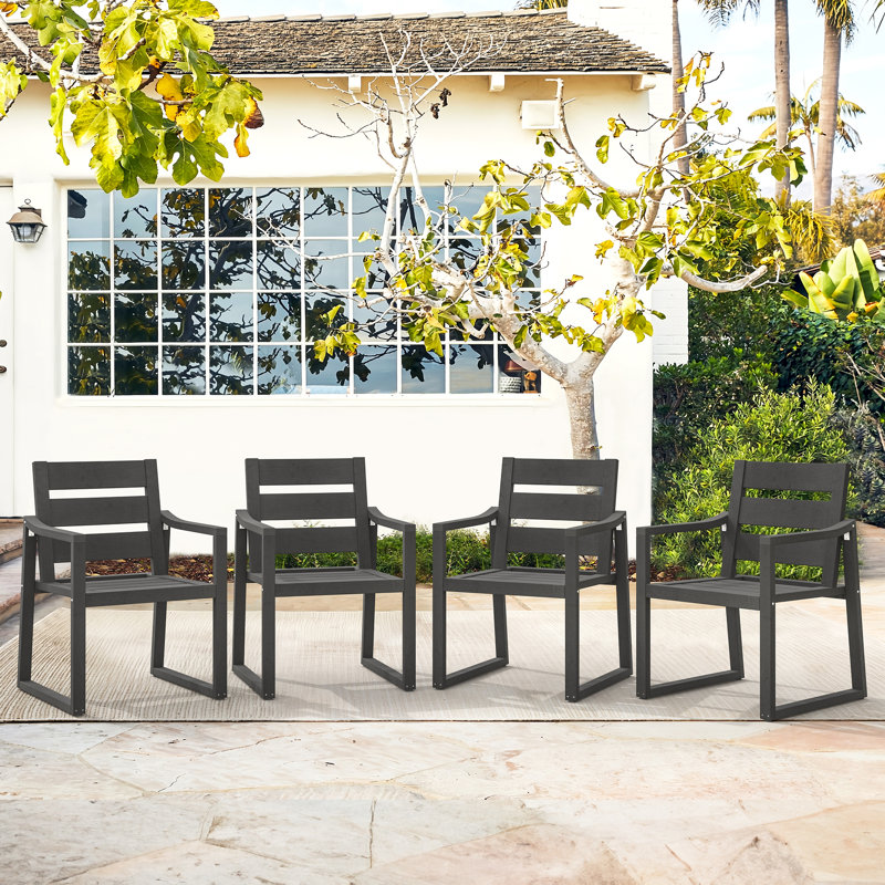 Chaise de patio Barner, Gris foncé