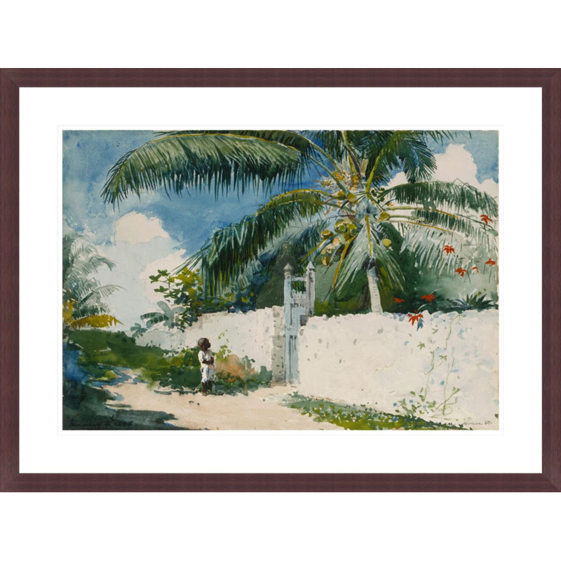 «A Garden in Nassau» par Winslow Homer, impression giclée encadrée, H 22,3 po x l 29,5 po