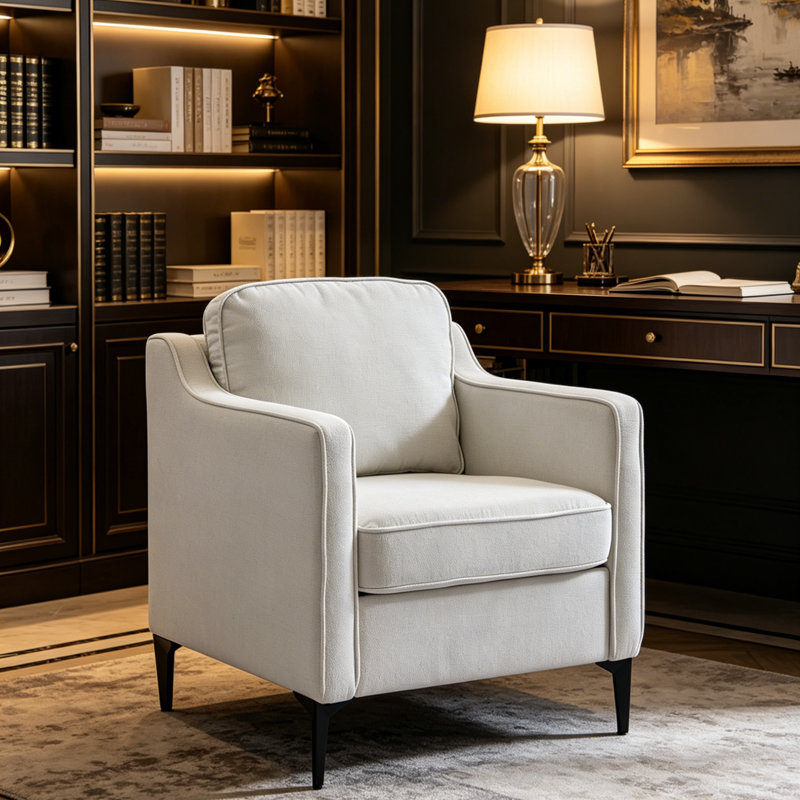 Modern Single Armchair, Beige