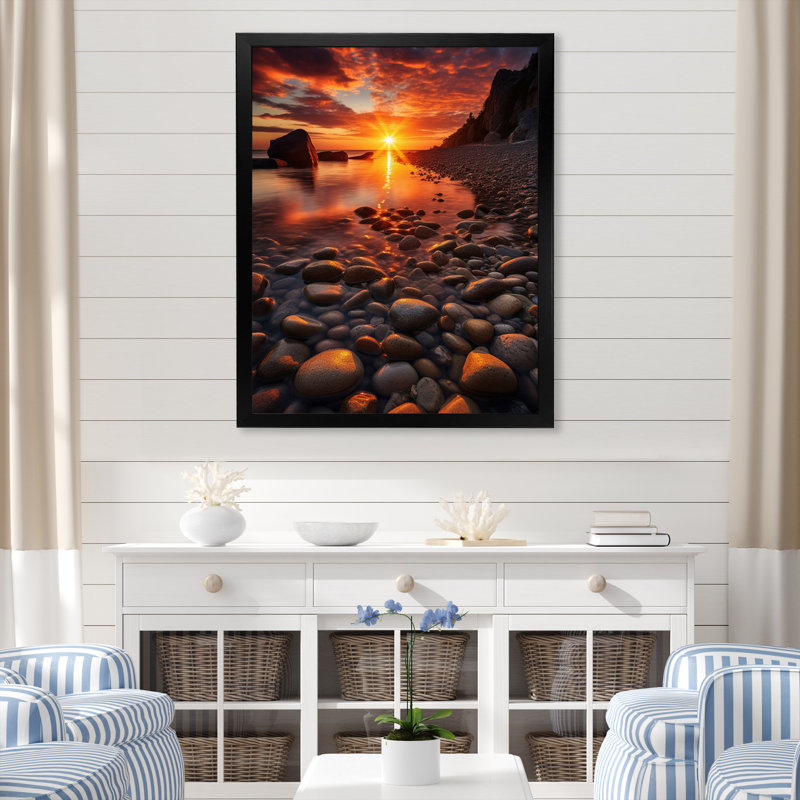 Leeanthony Beach Golden Sands XXVI sur toile, H 44 po x l 34 po x P 1,5 po, Cadre photo noir