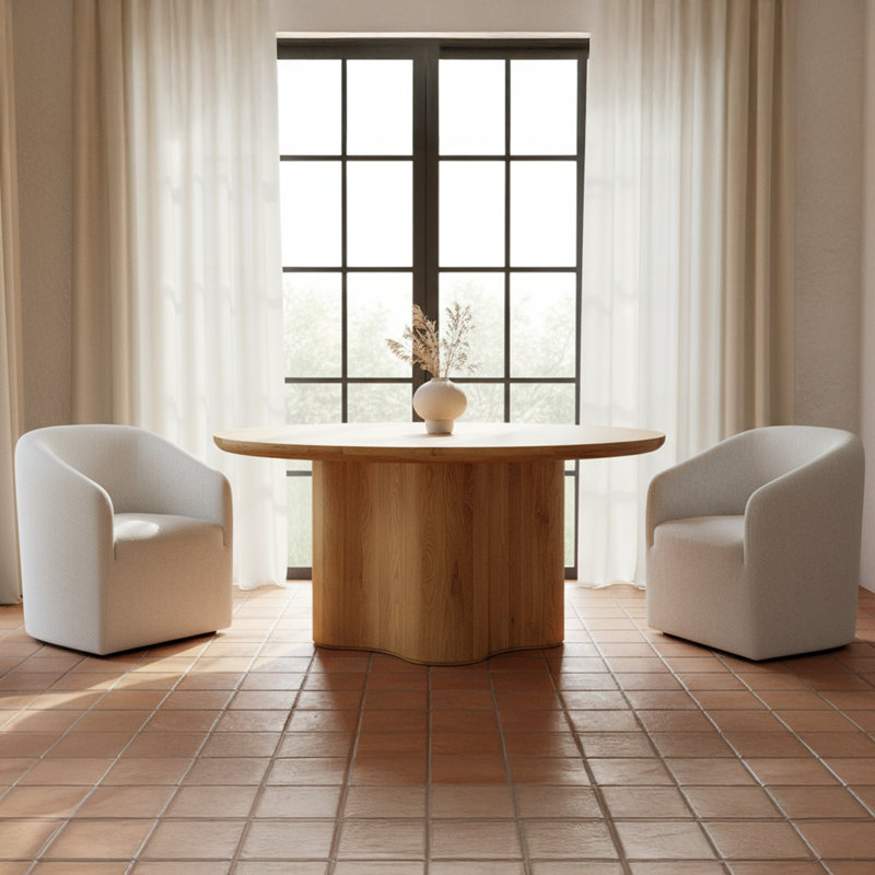 Sandy Rolling Dining Chair Off White, White