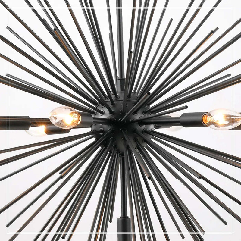 Lustre Sputnik, luminaires suspendus par satellite 7 lumières, plafonnier moderne en métal Starburst 25,6 po, pour salle à manger, chambre à coucher, cuisine, couloir, entrée, E12