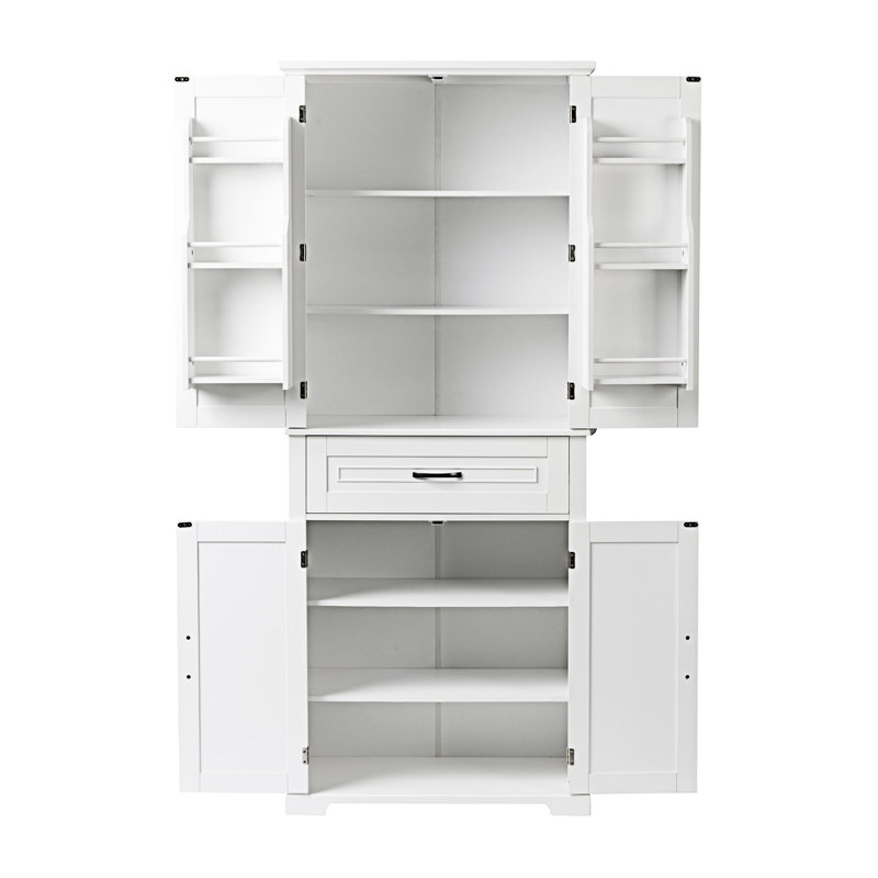 Armoire de rangement de salle de bain avec plusieurs espaces de rangement, Blanc