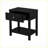 Dylan 23” Black Wooden Nightstand with Glass Top &amp; Drawer-1427848000