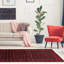 Hand-Knotted Rizbaft Dark Red Wool Rug 3'4" X 6'7"