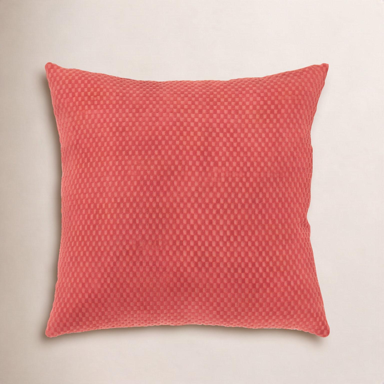Zoya Textured Cotton Throw Pillow, Red