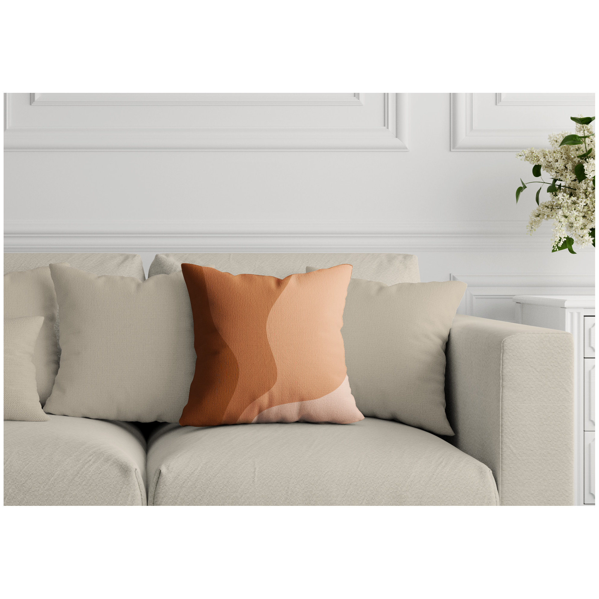 Bunko Ombre Indoor/Outdoor Throw Pillow, 19" x 19", Orange, Square