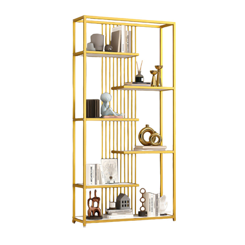 Étagère de rangement de luxe à plusieurs niveaux, présentoir à cosmétiques et armoire de présentation de bureau, Gold