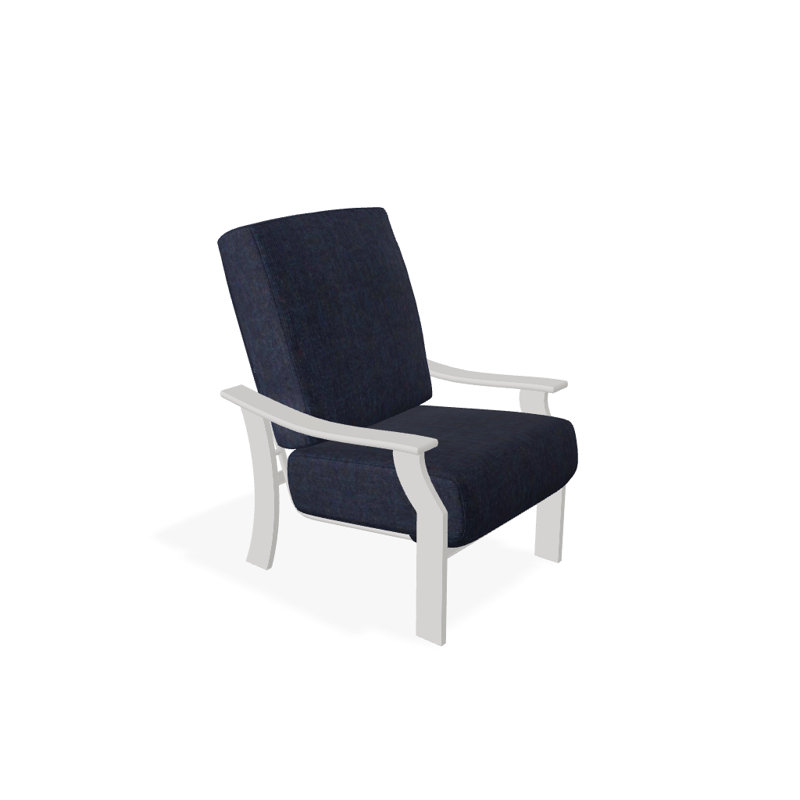 St. Catherine Outdoor Lounge Chair, Textured Snow, Spectrum Indigo Sunbrella®