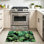 Tapis vert lavable à la machine à feuilles vertes Monstera Strelitzia Palms
