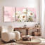 Pivoine blanche, reproduction d'art sur toile tendue sur toile, ensemble de 3-2037413971