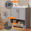 Meuble-lavabo moderne 30 po avec lavabo en céramique - armoire autoportante 2 portes à fermeture douce et 1 tablette ouverte, gris-472993560-472993567