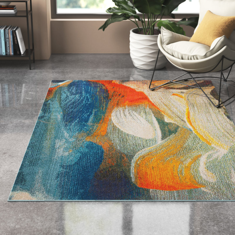 Ansela Abstract Indoor Rug, Rectangle 5'3" x 8'