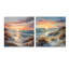 Beach Sunset Charm In Winter II - Coastal Sunset, ensemble de 2 peintures murales en acrylique sur verre-1699397279