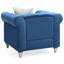 Élégant fauteuil bleu marine à accoudoirs ronds