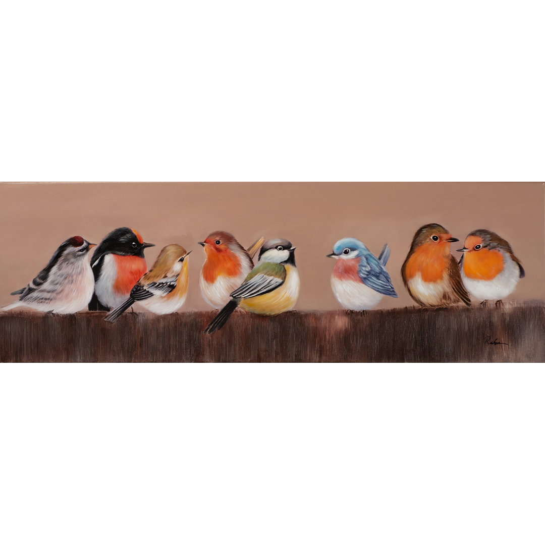 Acryl Gemälde "Bunte Vogelschar"