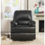 Fauteuil inclinable standard en similicuir à dégagement zéro de 34 po avec masseur Beuna-28768384