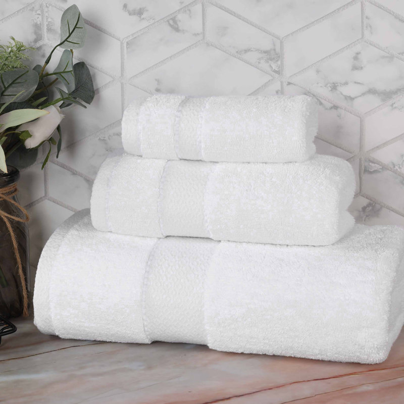 Niles 3 Piece Egyptian Giza Cotton Towel Set, White