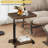 C Table End Table Adjustable Height, 360°Swivel TV Tray Table For Small Spaces, C Shaped Side Tables With Wheels, Walnut
