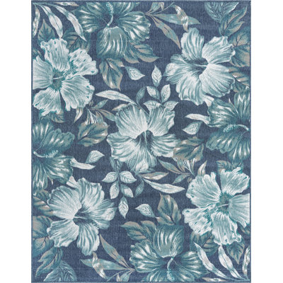 Tapis bleu foncé d'extérieur Ayton