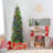 6'/7.5' H Slender Green Realistic Artificial Spruce Christmas Tree w/ LED Lights-34732304