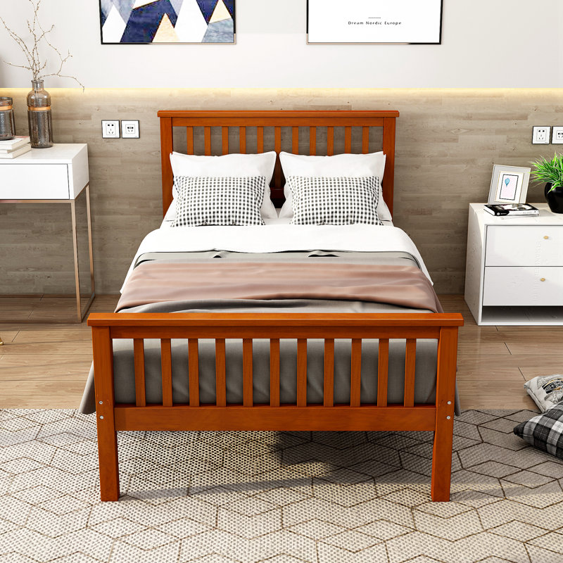 Lit plateforme simple Joston, Brun