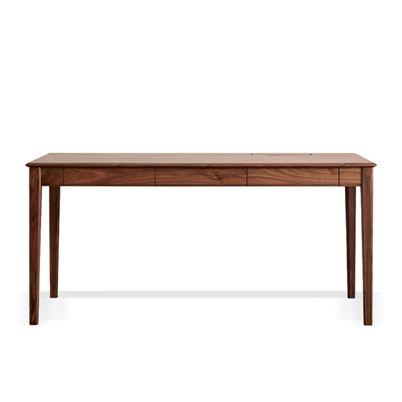 Bureau simple en bois massif avec tiroirs, 29.53" H x 62.99" W x 25.59" D
