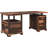  Chaliyah Solid Wood Writing Desk with File Drawer 68" in Brown-504042543