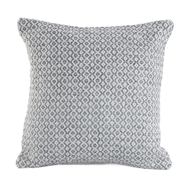 Ensemble de 2 coussins carrés 100% coton Breanna, Gris, Polyester/ bourre en polyester
