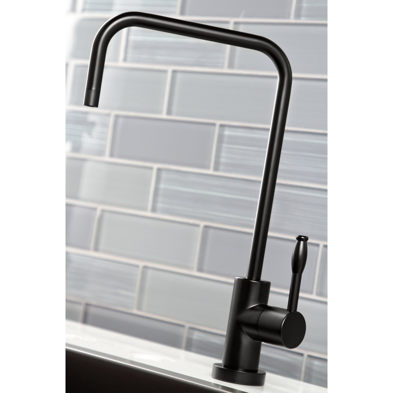 Kingston Brass Nustudio Single-Handle 1-Hole Deck Mount Water Filtration Faucet, Matte Black