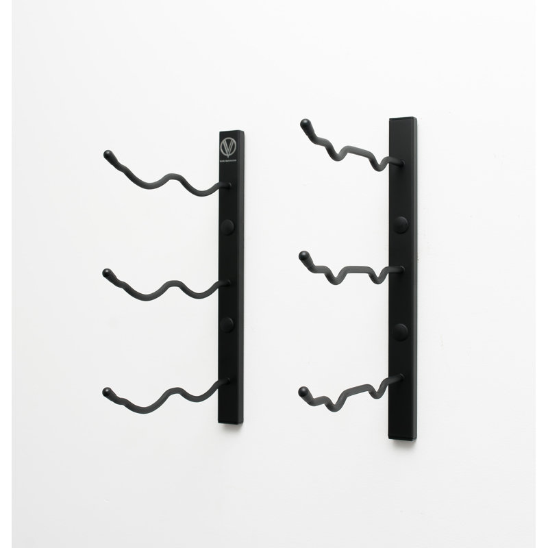 W Series Wall Mounted Wine Rack (6 Bottles, Matte Black)
