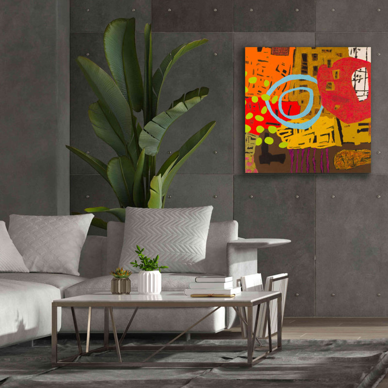 "Conversations In The Abstract 28" par Downs sur toile, H 37 po x l 37 po x P 1,5 po