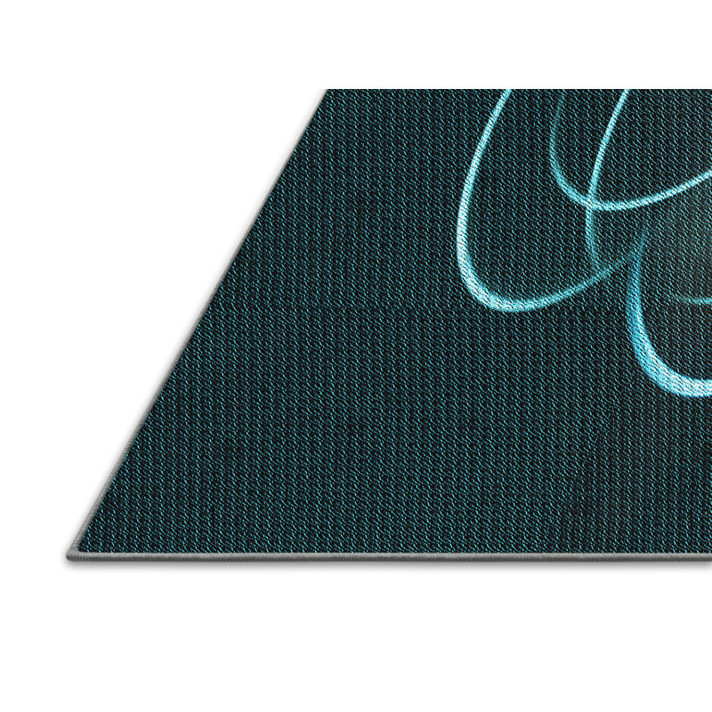 Tapis bleu ciel d’une surface en laine, Rectangle 5 pi x 7 pi