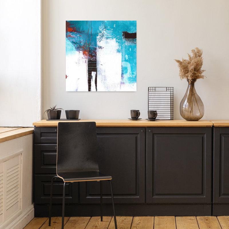 Reflets, art contemporain abstrait, H 18 po x l 18 po