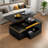 Lift-Top Coffee Table With 4 Storage Stools, Modern Space Saving Center Table With Foldable Top, Multi-Functional Adjustable Coffee Table For Living Room-1565324691