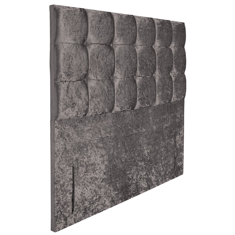 Barlow Upholstered Velvet Headboard, Kingsize, Charcoal