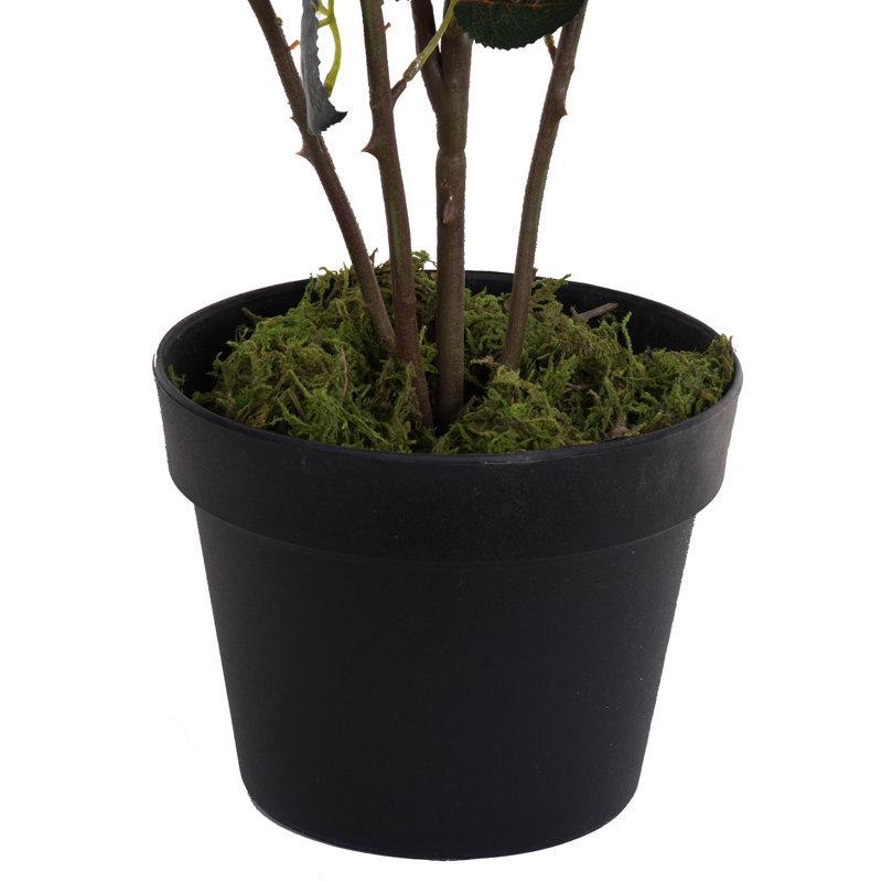 45" Artificial Rose Plant in Pot, Pink